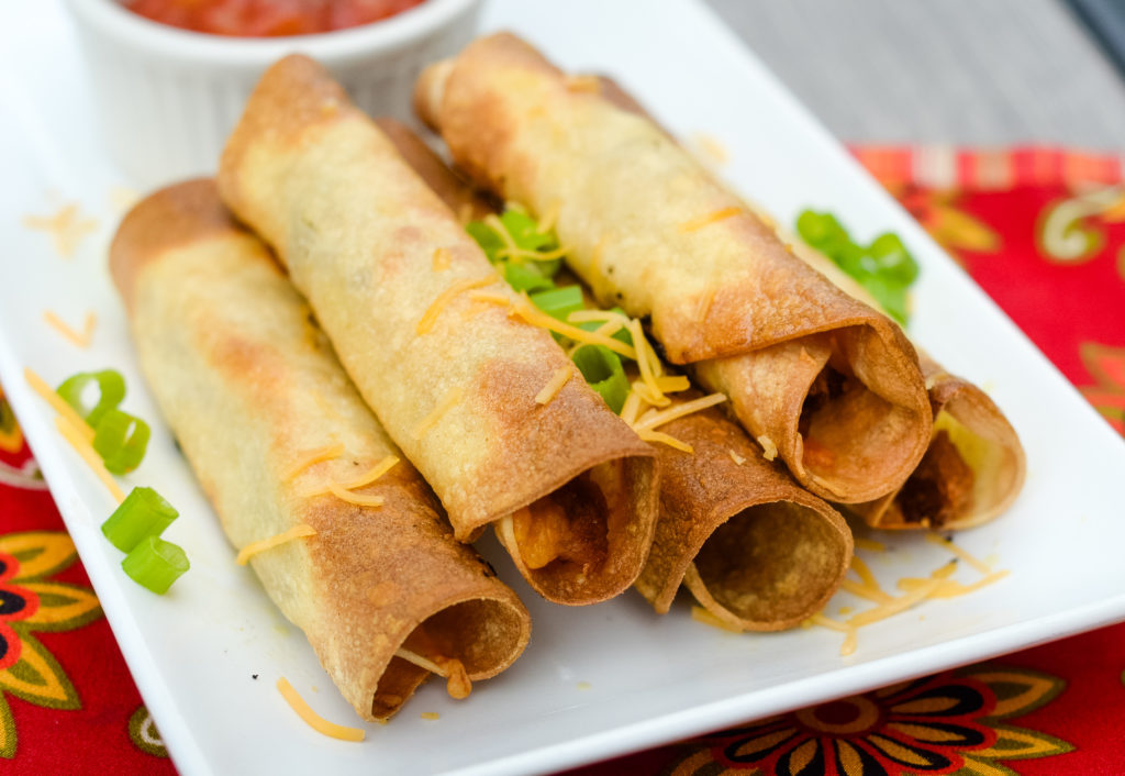 Air Fryer Beef and Bean Taquitos