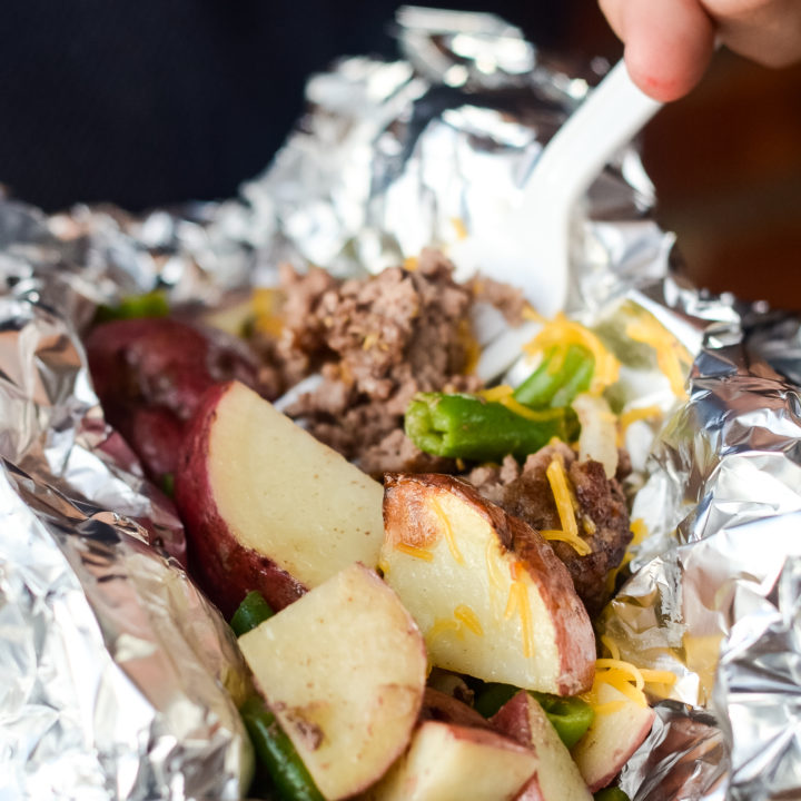 Air Fryer Hobo Dinner Foil Packets (Beef and Potatoes)