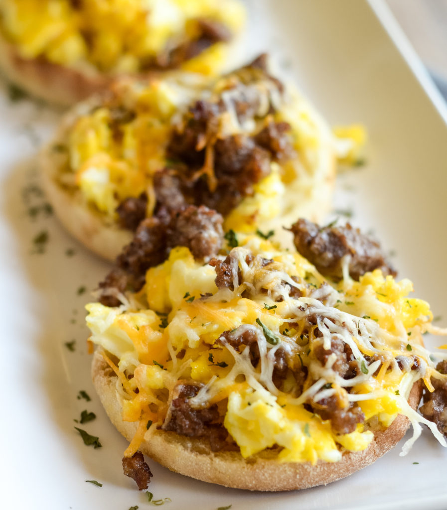 Air Fryer Breakfast Pizzas with English Muffins