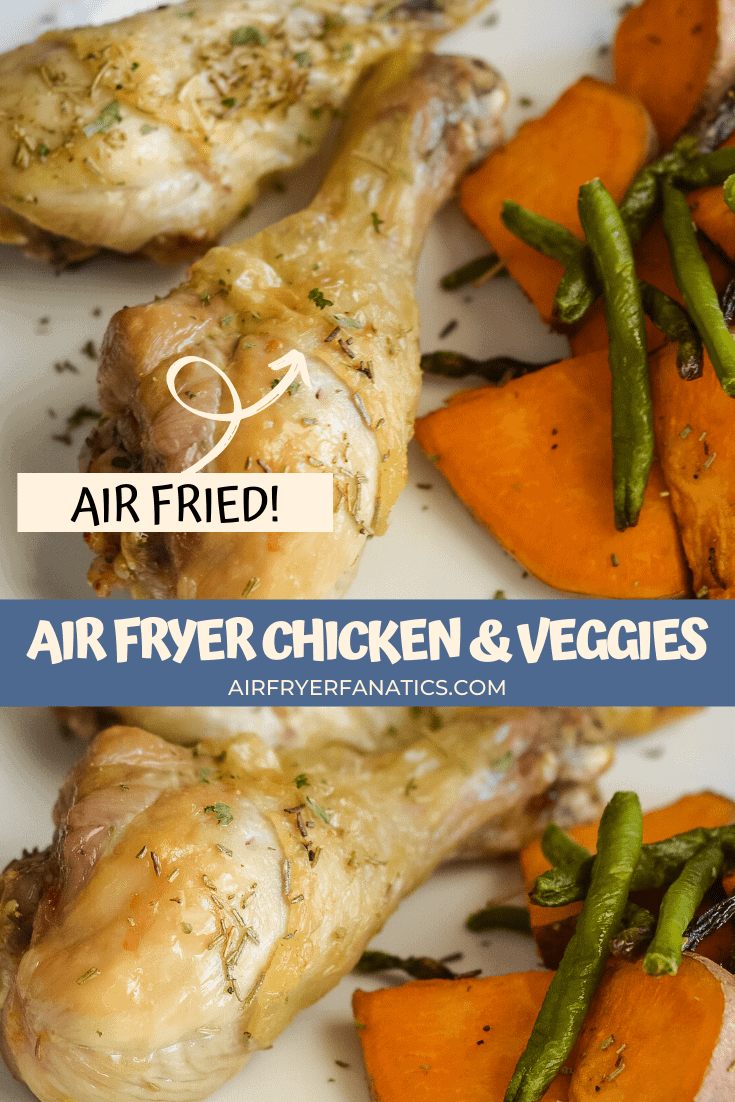 Air Fryer Chicken Drumsticks with Vegetables