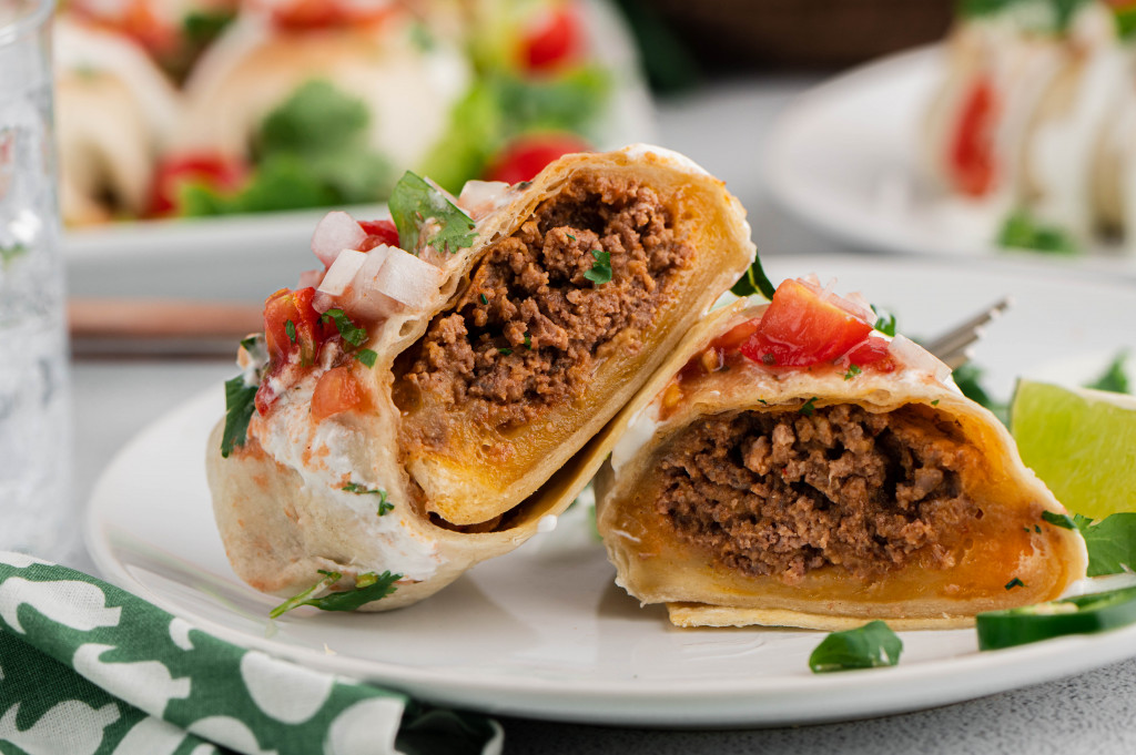 air fryer beef chimichangas