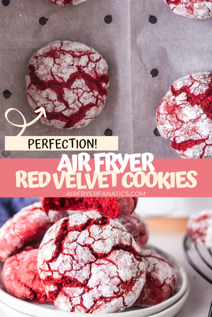 air fryer red velvet crinkle cookies