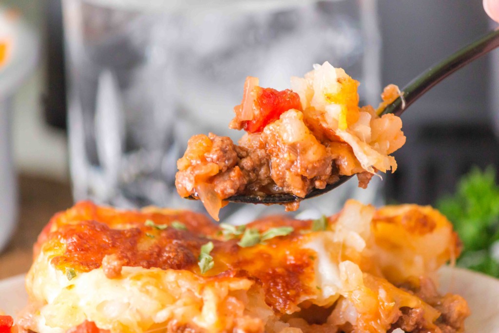 air fryer taco tater tot casserole