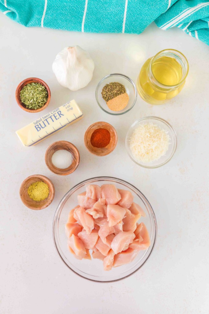 air fryer garlic butter chicken skewers