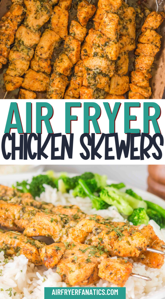 air fryer garlic butter chicken skewers