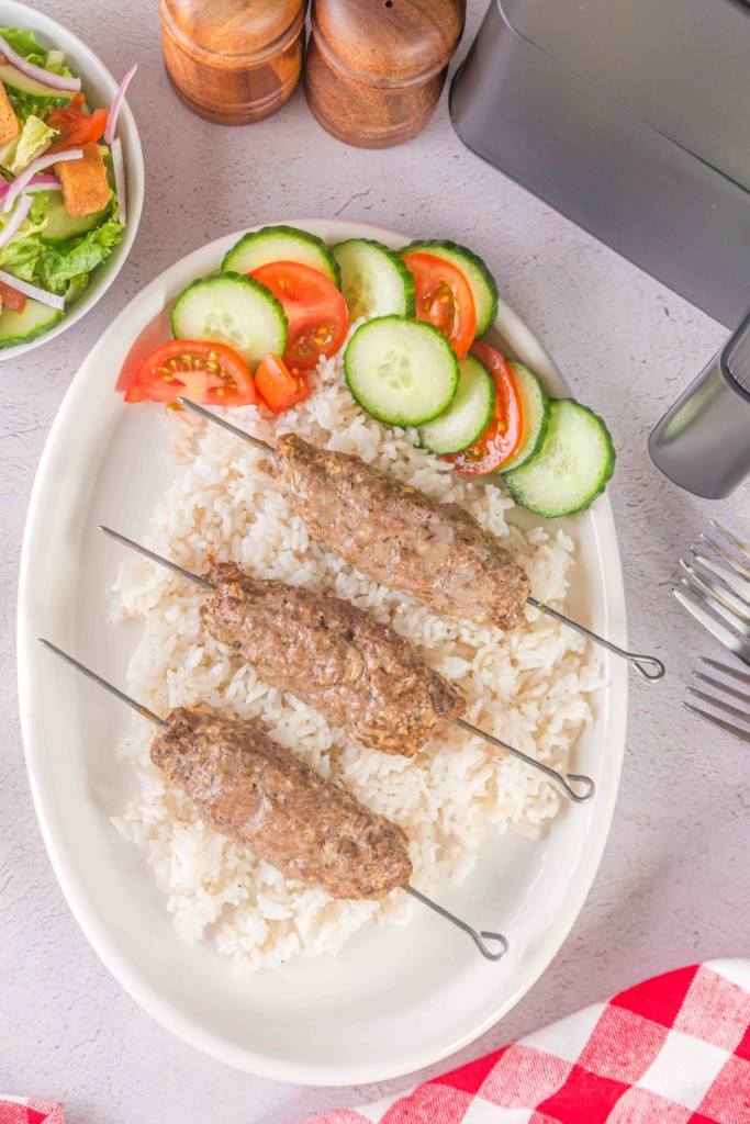 Air Fryer Ground Beef Kebabs