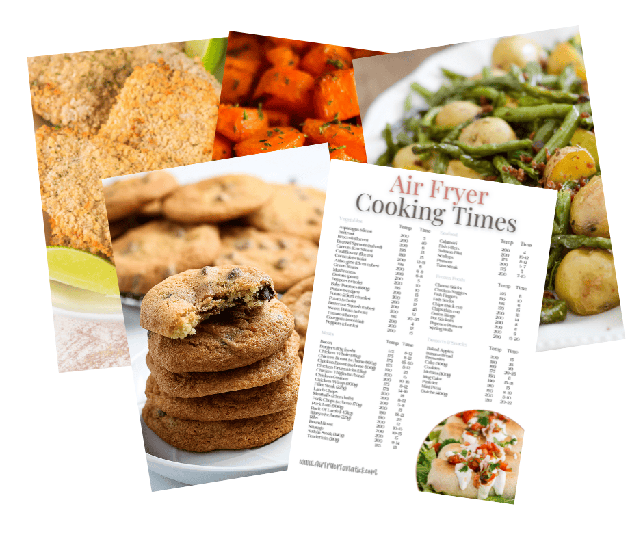 air fryer cooking times cheat sheet